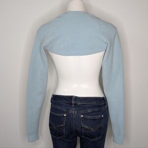 Skims light blue fuzzy soft cozy shrug sweater L